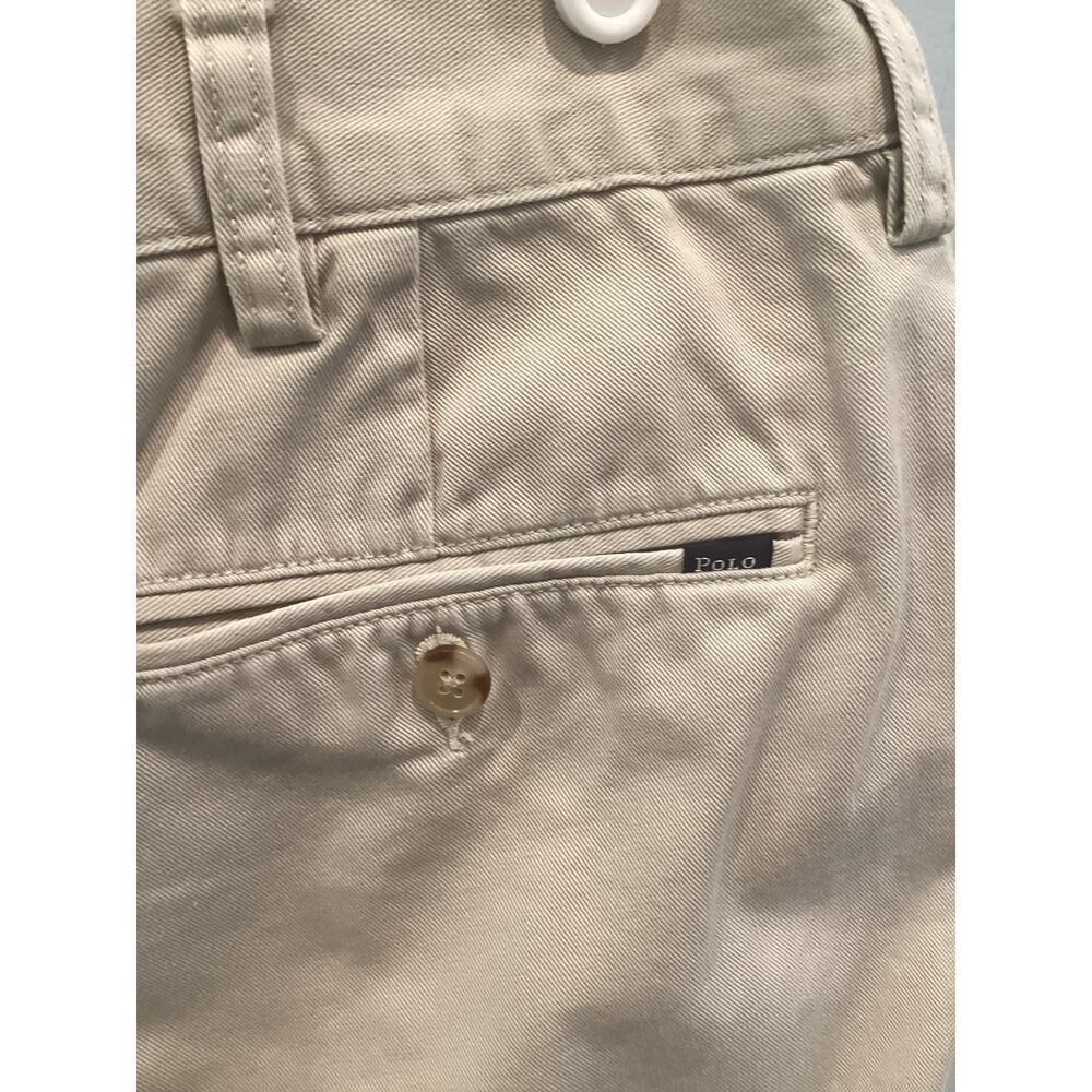 Vtg Polo Ralph Lauren Mens Pleated Shorts 36 Khaki Beige 9 In Preppy Classic 90s - Picture 7 of 10